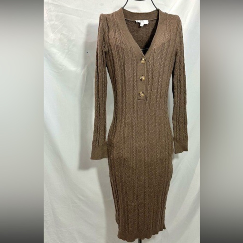 Lucky Brand Knit Chunky Sweater Midi Dress